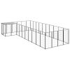 Dog Kennel Black 143.3 ft Steel