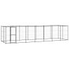 Outdoor Dog Kennel Steel with Roof 182.3 ft