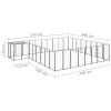 Dog Kennel Black 221.4 ft Steel