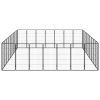 32-Panel Dog Playpen Black 19.7"x39.4" Powder-coated Steel