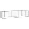 Outdoor Dog Kennel Steel with Roof 182.3 ft
