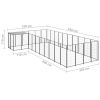 Dog Kennel Black 143.3 ft Steel