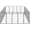 24-Panel Dog Playpen Black 19.7"x39.4" Powder-coated Steel