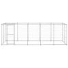 Outdoor Dog Kennel Galvanized Steel with Roof 130.2 ft
