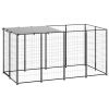 Dog Kennel Black 26 ft Steel