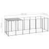 Dog Kennel Silver 129.9"x43.3"x43.3" Steel
