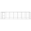 Outdoor Dog Kennel Galvanized Steel with Roof 182.3 ft