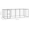 Outdoor Dog Kennel Steel with Roof 130.2 ft