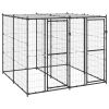 Outdoor Dog Kennel Steel with Roof 52.1 ft