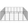 28-Panel Dog Playpen Black 19.7"x39.4" Powder-coated Steel