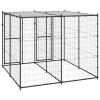 Outdoor Dog Kennel Steel with Roof 52.1 ft
