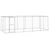Outdoor Dog Kennel Galvanized Steel with Roof 130.2 ft