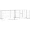 Outdoor Dog Kennel Galvanized Steel with Roof 130.2 ft