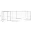 Outdoor Dog Kennel Galvanized Steel with Roof 130.2 ft