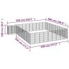 42-Panel Dog Playpen Black 19.7"x39.4" Powder-coated Steel
