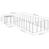 Dog Kennel Silver 143.3 ft Steel