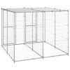 Outdoor Dog Kennel Galvanized Steel with Roof 52.1 ft