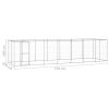 Outdoor Dog Kennel Galvanized Steel with Roof 182.3 ft