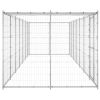 Outdoor Dog Kennel Galvanized Steel with Roof 182.3 ft