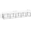 Dog Kennel Black 53.8 ft Steel