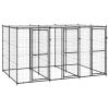 Outdoor Dog Kennel Steel with Roof 78.1 ft²