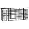 Outdoor Dog Kennel with Roof Steel 99.2 ft²