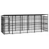 Outdoor Dog Kennel with Roof Steel 119 ft²