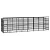 Outdoor Dog Kennel with Roof Steel 158.8 ft²