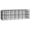 Outdoor Dog Kennel with Roof Steel 138.9 ft²