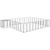 Dog Kennel Black 273.5 ft² Steel
