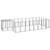 Dog Kennel Black 117.2 ft² Steel