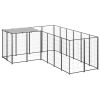 Dog Kennel Black 52.1 ft² Steel