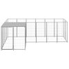 Dog Kennel Silver 52.1 ft² Steel