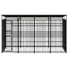 Outdoor Dog Kennel with Roof Steel 79.3 ft²