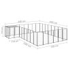 Dog Kennel Black 169.3 ft² Steel