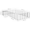 Dog Kennel Black 208.4 ft² Steel
