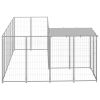 Dog Kennel Silver 52.1 ft² Steel