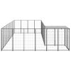 Dog Kennel Black 208.4 ft² Steel