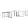 Dog Kennel Black 65.1 ft² Steel