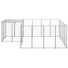 Dog Kennel Silver 65.1 ft² Steel