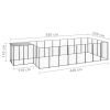 Dog Kennel Black 117.2 ft² Steel