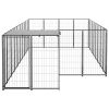 Dog Kennel Black 117.2 ft² Steel