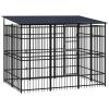 Outdoor Dog Kennel with Roof Steel 59.5 ft²