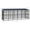 Outdoor Dog Kennel with Roof Steel 119 ft²