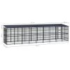 Outdoor Dog Kennel with Roof Steel 178.6 ft²