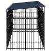 Outdoor Dog Kennel with Roof Steel 119 ft²