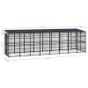 Outdoor Dog Kennel with Roof Steel 158.8 ft²