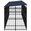 Outdoor Dog Kennel with Roof Steel 178.6 ft²