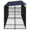 Outdoor Dog Kennel with Roof Steel 158.8 ft²