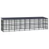Outdoor Dog Kennel with Roof Steel 178.6 ft²